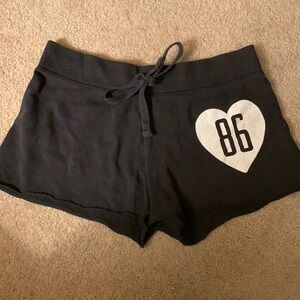 Victoria’s Secret PINK Shorts. Black w/ White Print. Drawstring waist, Size XS